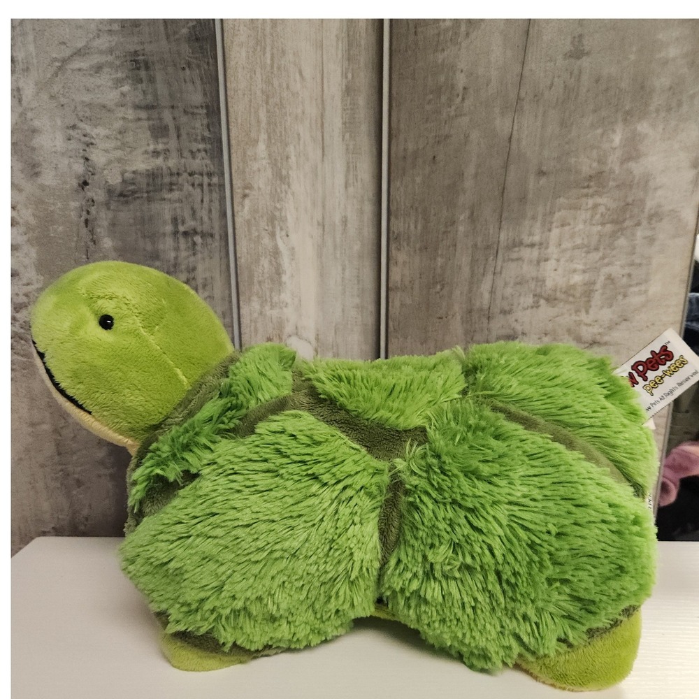 Pillow Pets Pee-wees Turtle Plush 14" Green Small Stuffed Animal Toy Plushie